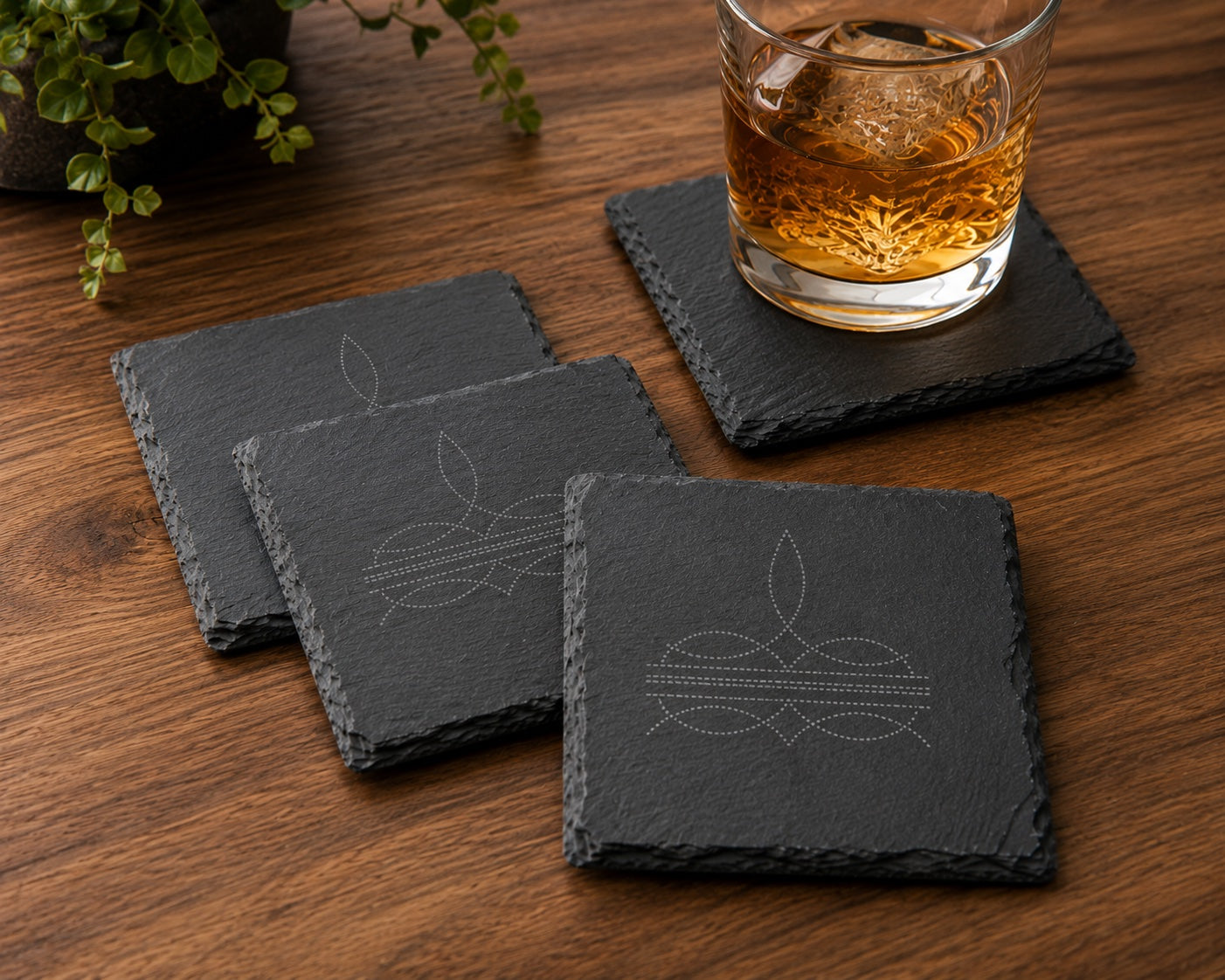 Bootstrap Stitch Engraved Coaster Set - Set of 4