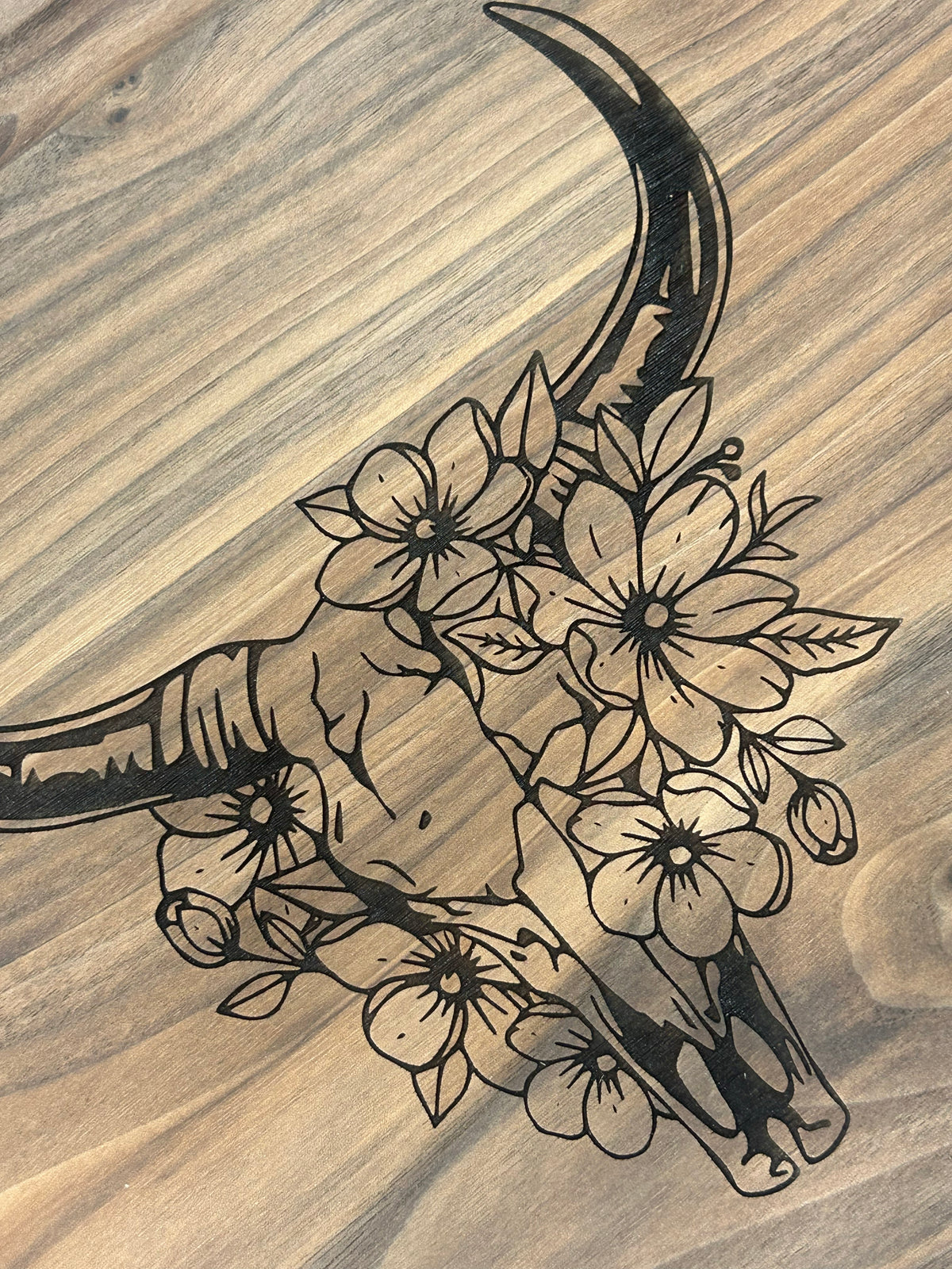 Engraved Blooming Outlaw Cutting Board