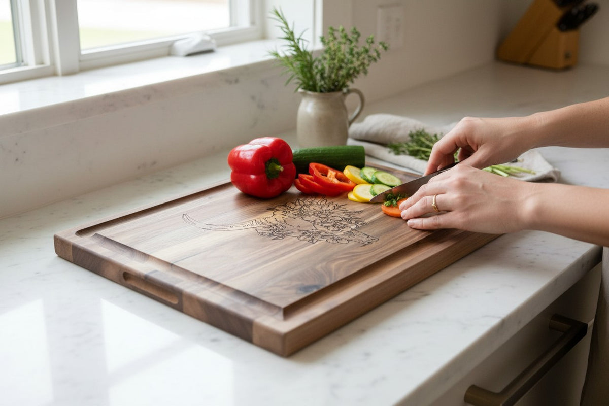 Blooming Outlaw Cutting Board (outline only)